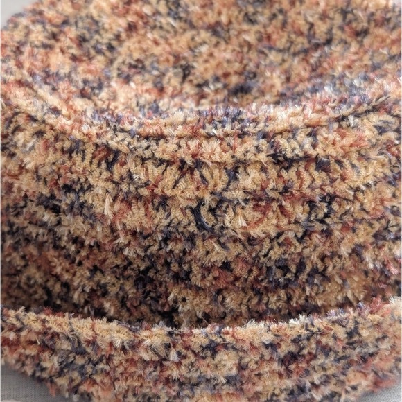 Vintage 90s Romcom Multi Color Cotton Knitted Feminine Bowler Hat Diane Keaton - Picture 7 of 7